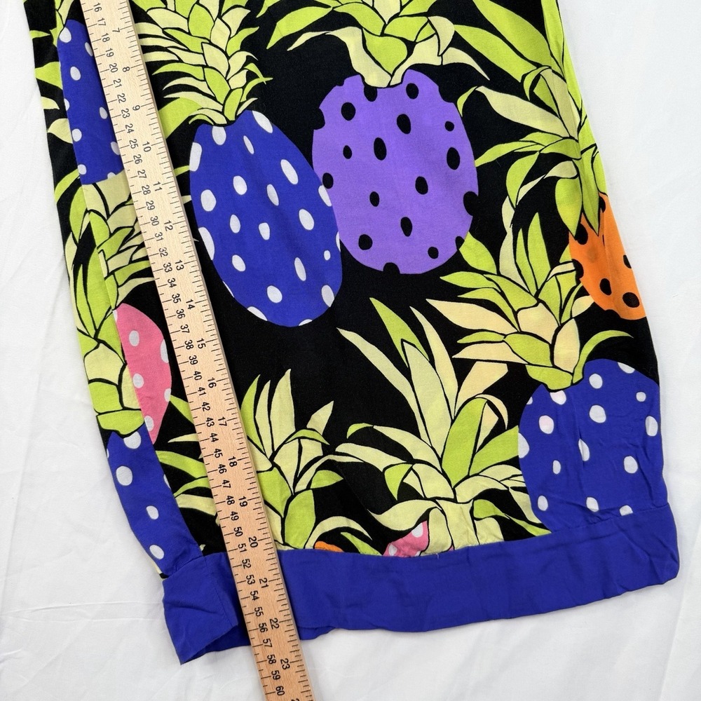 Beauty Sleep Social Women's SZ-L Cropped Pineapple Print Lounge Pants 100% Rayon - Picture 7 of 16